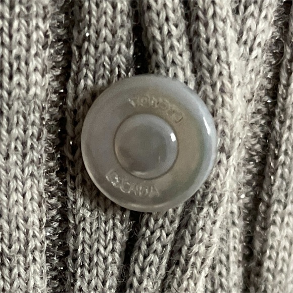 Escada Cardigan Sweater Silver Metallic Size XL Luxury Old Money - Picture 9 of 12
